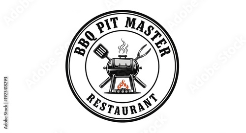 BBQ Pit Master Restaurant Logo Design.