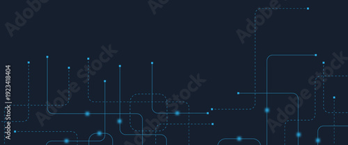 Abstract digital AI circuit board background with tech icons. Digital technology motherboard texture design. Engineering circuit board concept for poster, header, banner, website, presentation