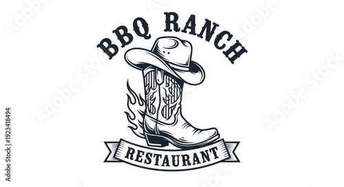 BBQ Ranch Restaurant Logo Design.