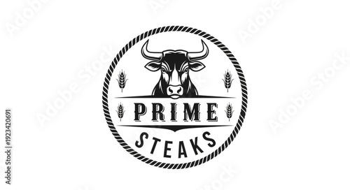 Black and White Bull Logo.
