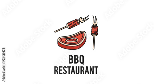 BBQ Restaurant Logo with Skewers.