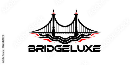 Luxury Black & Copper Bridge Outline SVG – Elegant Minimalist Vector Design of Iconic US Bridge for Banner, Card, Flyer with Premium Modern Aesthetic