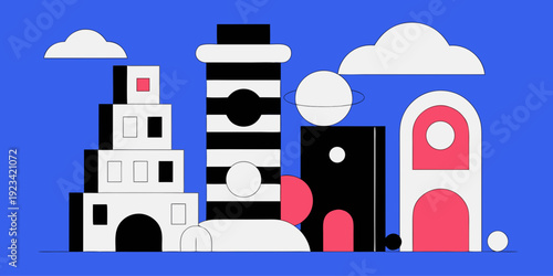 Scandinavian Minimal SF Skyline Vector SVG – Clean San Francisco Cityscape Banner, Card, Flyer with Modern Line Art, Minimalist Urban Silhouette & Elegant Design