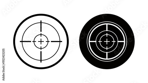 Two Target Crosshair Reticle Icons in Black and White.