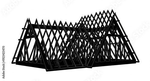 Black Metal Grid Structure Closeup.