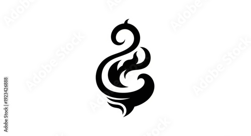 Black Snake Logo Design Element.