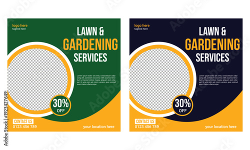 Lawn Care Social Media Post Design Template
