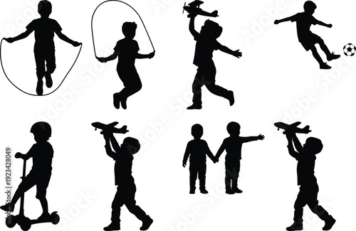Diverse silhouettes of people engaging in various physical activities and sports.