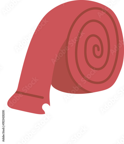 Red Yoga Roll Strap, Compact and Travel-Friendly