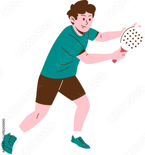 Padel Backhand Shot Cartoon