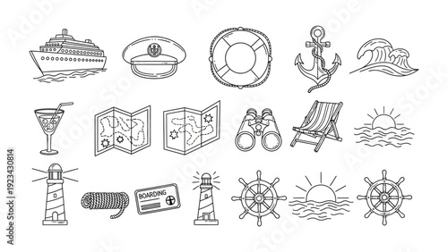 Nautical Icons: A collection of meticulously crafted nautical icons, perfect for travel and maritime projects.
