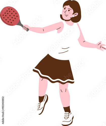 Padel Female Smash Pose Vector