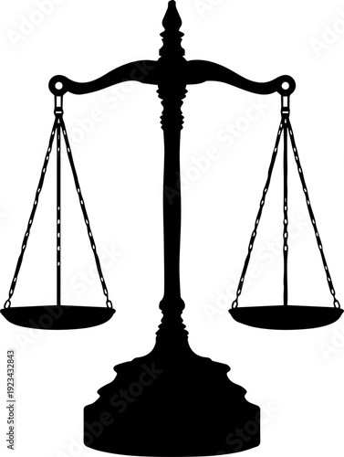 Classic Justice Balance Scale Silhouette Icon