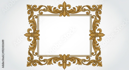 Ornate Golden Baroque Picture Frame with Intricate Flourishes.
