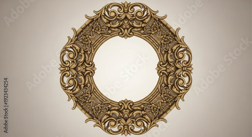 Ornate antique gold mirror with intricate carvings.