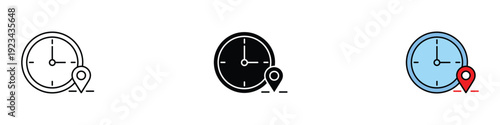 Time Tracking icon vector. Global time zone and location tracking symbol for delivery and scheduling. Vector Illustration.