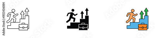 Career growth icon vector. professional development stairs symbol. Vector Illustration.