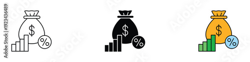 Mortgage icon vector. Financial investment growth symbol. Vector Illustration.