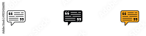 Inspirational quote bubble icon vector. Customer testimonial representing feedback and communication. Vector Illustration.