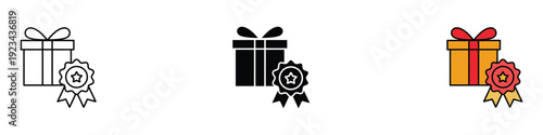 Premium gift reward icon vector. Loyalty program quality symbol for special offers and excellence. Vector Illustration.