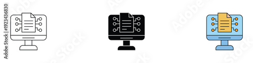 Smart Contract icon vector. Digital data processing and smart document management symbol. Vector Illustration.