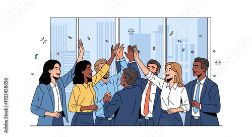 Diverse Team Celebrates Project Success