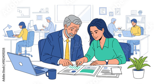 Experienced Professional Mentors Young Colleague