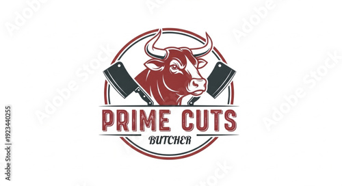 Butcher Prime Cuts Logo Design.