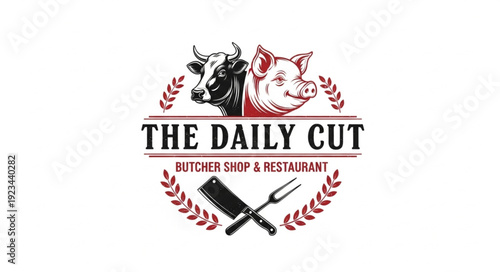 Butcher Shop Logo Design Elements.