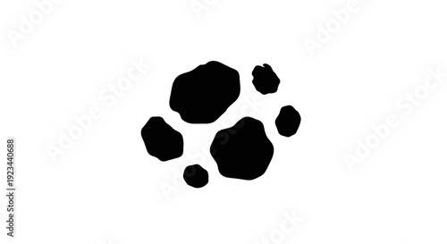 Black paw print on white background.