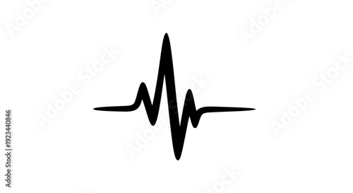 Black EKG heartbeat line graph symbol.