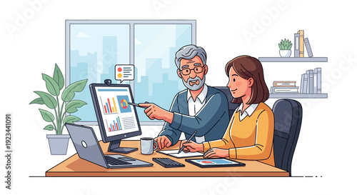 Senior Mentor Guiding New Colleague