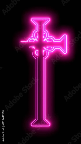 Wallpaper Mural Neon shine Christian cross. Religion concept animation. Torontodigital.ca