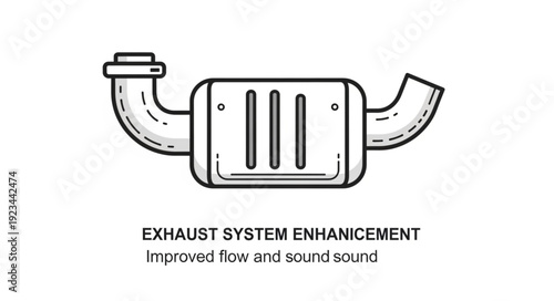 Car Exhaust System Muffler Illustration.