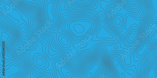 Abstract blue topographic contour line background with smooth flowing wave texture for modern design.