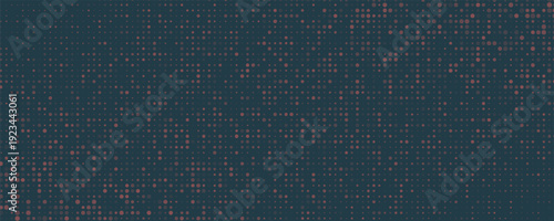 Vector Halftone Pattern Smooth Curved Border Red Blue Abstract Background. Dots Rounded Squares Blurry Pattern Pop Art Design Texture.