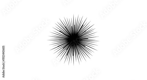 Black spiky circular object graphic design.