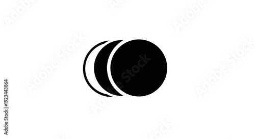 Black circle with crescent shapes.