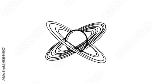 Saturn planet with ring system.