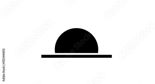 Simple black semicircle on flat surface.