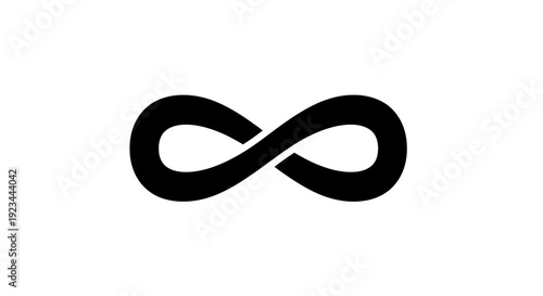 Black Infinity Symbol Sign Shape Icon.