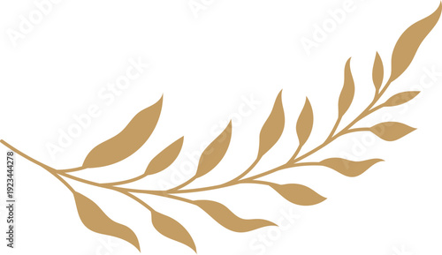 Mystical horizontal leaf branch