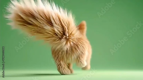 Animal Tail Wagging Close Up Loop on Green Screen Background