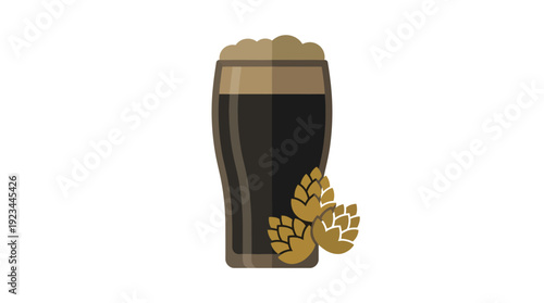 Dark Beer Graphic d flat vector isolated white background