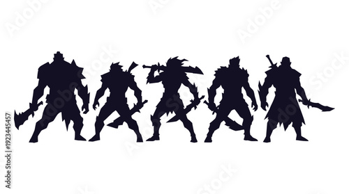 Hostile Silhouettes d flat vector isolated white background