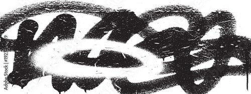 Abstract Black and White Graffiti Art with Drips and Grunge Texture.