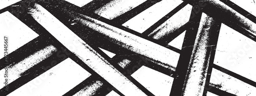 Abstract black and white grunge texture background with distressed brush strokes.