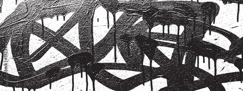 Abstract Black and White Graffiti Art with Dripping Paint.