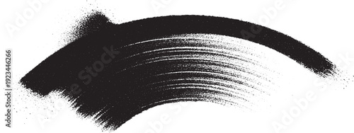 Abstract Black Brush Stroke with Textured Lines.
