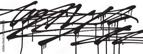 Abstract Black Graffiti Tag with Dripping Paint Effect.